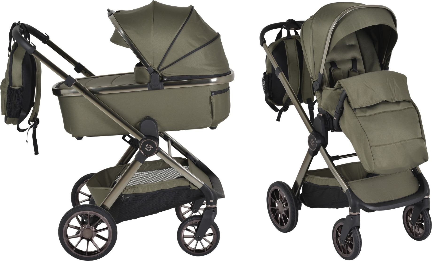 Cangaroo Kinderwagen Kombikinderwagen iClick Grün 2-in-1 Inkl. Adapter 110916