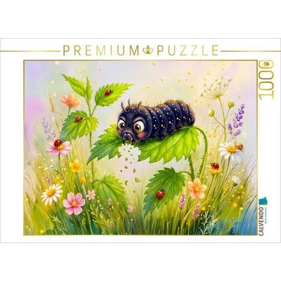 CALVENDO Puzzle Schmetterlingsraupe frisst an Brennnesseln | 1000 Teile Lege-Größe 64x48cm Foto-Puzzle für glückliche Stunden