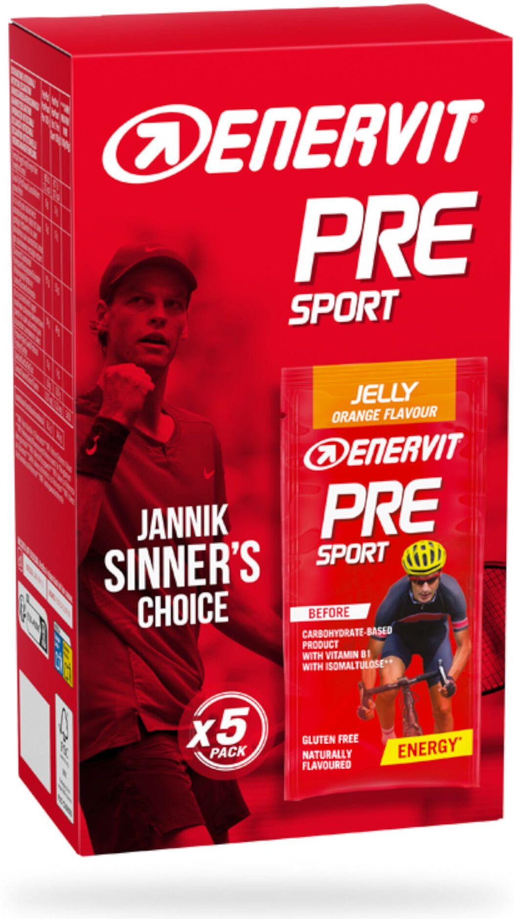 ENERVIT Pre Sport Jelly astuccio Da 5 Pezzi Da 45 Grammi 