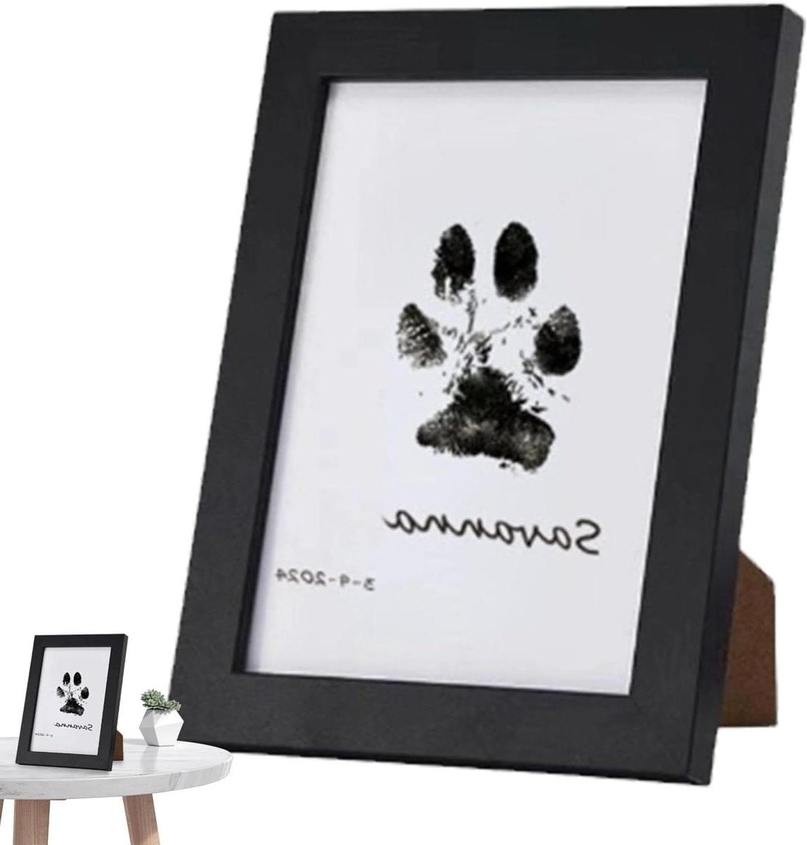 Pootafdruk Fotolijst Zwart - Huisdier Aandenken - 10,9 x 14,7 cm