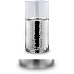 Boden-Windlicht Klein,  Gesamt-H: 49,0cm, Metall-H: 31,0cm, D 24,0cm Edelstahl