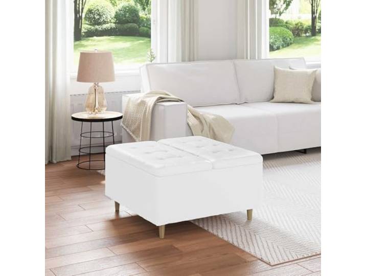 FMPGJLYH Sitzhocker mit Stauraum, Truhenhocker Kunstleder, 80x80x45 cm Gepolsterte Sitzfläche, Robuste Holzwerkstoff-Konstruktion, Innenbereich