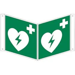Marahrens Sicherheitskennzeichen »Automatisierter externer Defibrillator [E010]« Nasenschi mehrfarbig, 15x15 cm