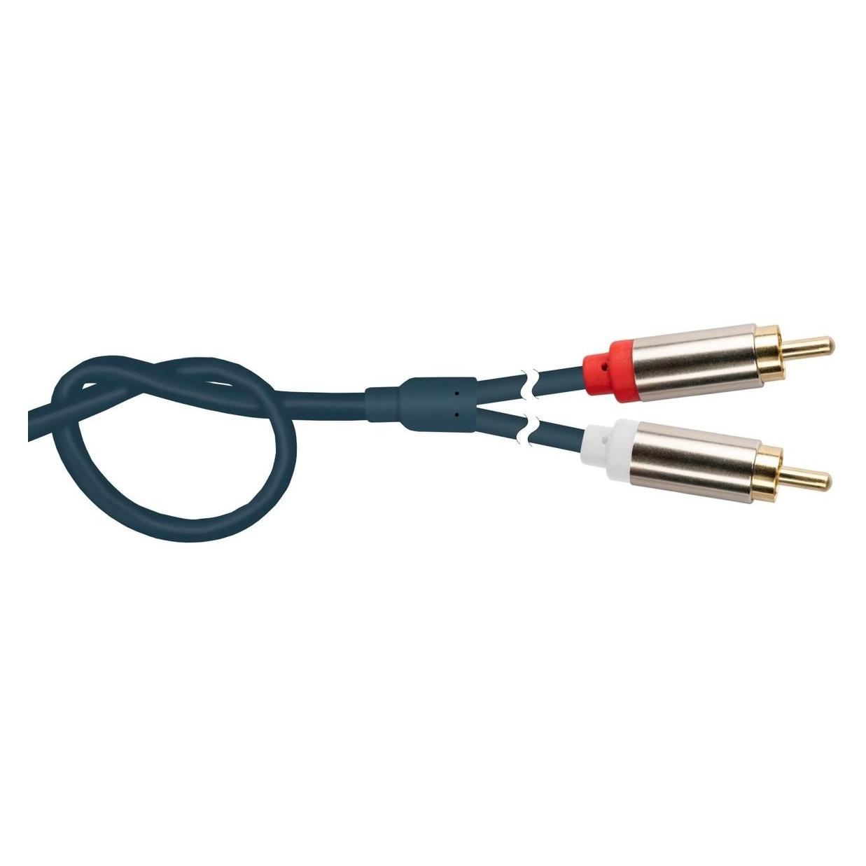 Good Connections Audio Anschlusskabel High-Quality 3,5mm, Klinkenstecker an 2x RCA Stecker, Vollmetallgehäuse, dunkel (3 m, AUX Kabel, Cinch Kabel) (GC-M0060)