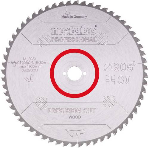 Metabo HW/CT 305X30 60 WZ 628228000 Hartmetall Kreissägeblatt 305 x 30 x 1.8mm Zähneanzahl: 60 1St.