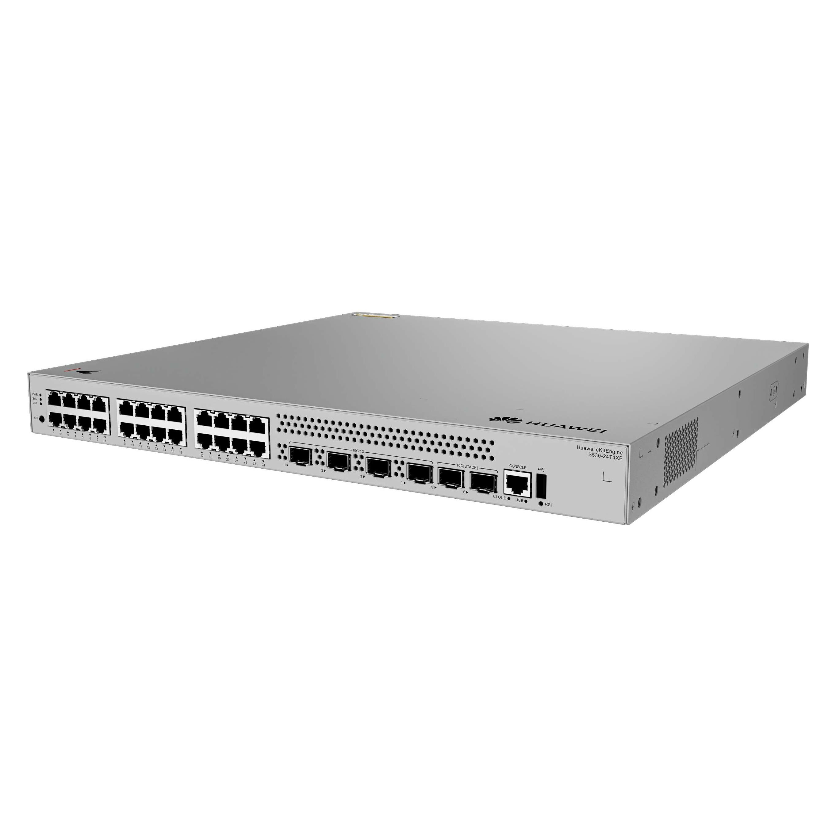 Huawei S530-24T4XE 24x10/100/1000BASE-T ports 4x10GE SFP+ ports 2x12GE stack ports with 1xAC power m (24 Ports) (98012554)