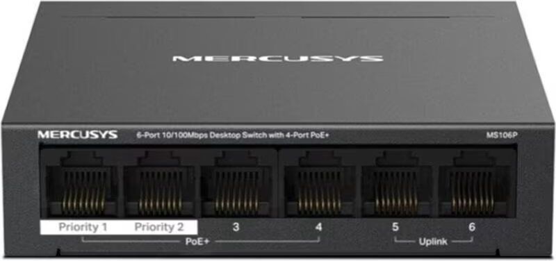 Mercusys Switch Ms106p 6 Puertos 10/100mbps Escritorio Poe+ Talla Única Unisex
