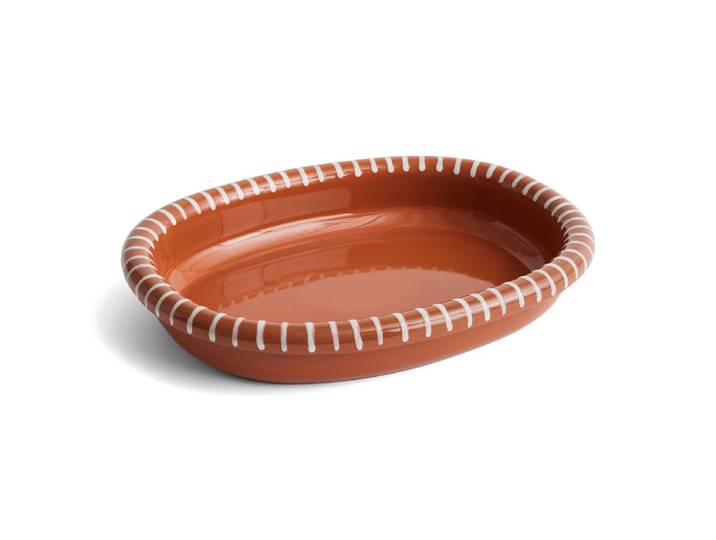 HAY - Barro Servierschale oval, natural with stripes