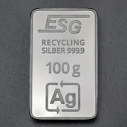 Silberbarren 100g ESG geprägt gravierbar Recyclingsilber