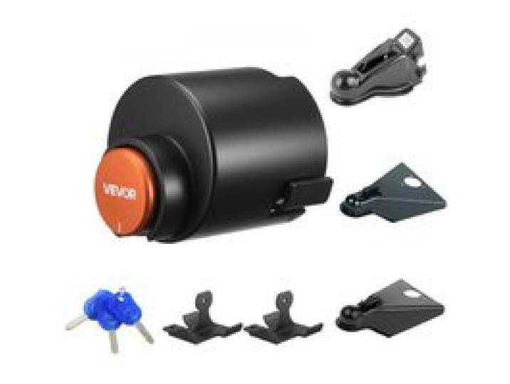 VEVOR Anhängerschloss, kompatibel mit 50,8 mm und 58,7 mm flachen Kugelkupplungen, Diebstahlsicherung mit 3 Schlüsseln, Hochsicherheitsschloss für Wohnmobile, Anhänger, Boote