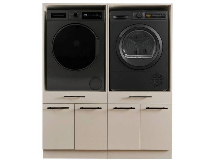 Hauswirtschaftsraum Laundreezy, Kaschmir, 2 Schublade(n) Schubladen, 135x162x67.5 cm, Waschküche, Hauswirtschaftsraum