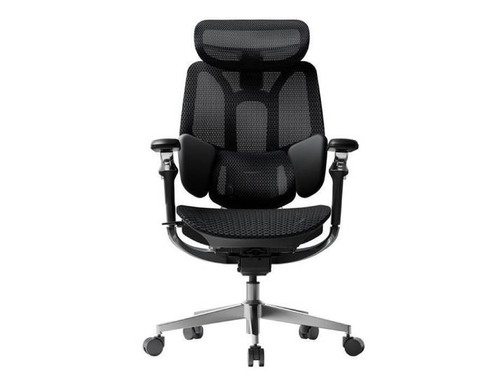 Hbada E3 Pro Édition 2026 Chaise de Bureau Ergonomique Support Lombaire Dynamique 3 Zones Accoudoirs 720°(Noir sans Repose-Pieds)