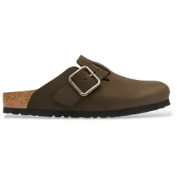 Birkenstock für Herren. 1032760 Lederpantoletten Boston Wire Buckle (reguläre Passform) braun (40), Wohnung, Nobuck, Keine, Lässig