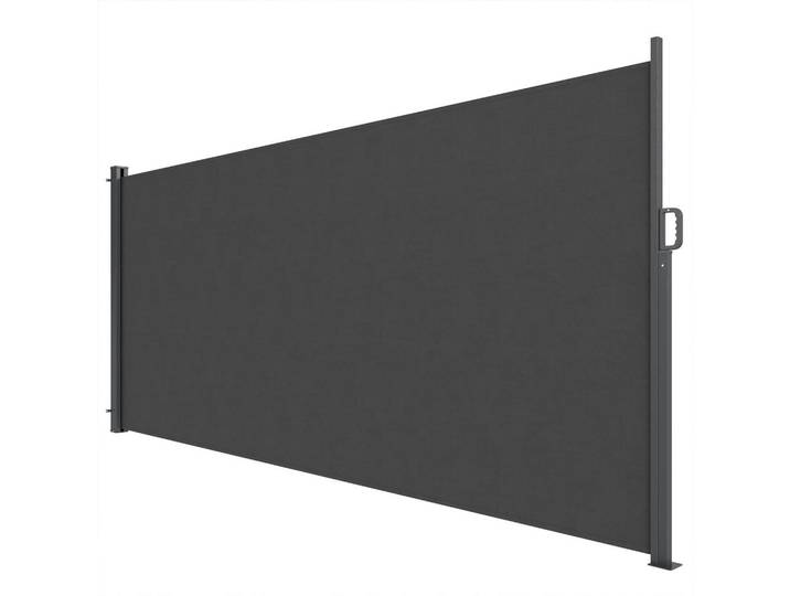 Outsunny Seitenmarkise Aluminium Polyester Dunkelgrau, Metall, 5x185x420 cm, Sonnenschutz