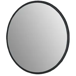 Spiegel 60 cm Giulio , schwarz , Metall,Glas , Maße (cm): T: 2.0  Ø: 60