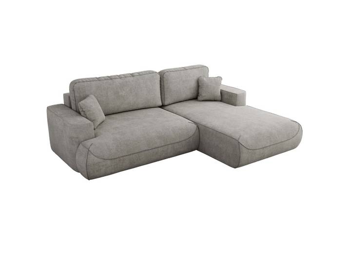 ECKSOFA OVO L Hellgrau Struktur - Rechts Seite