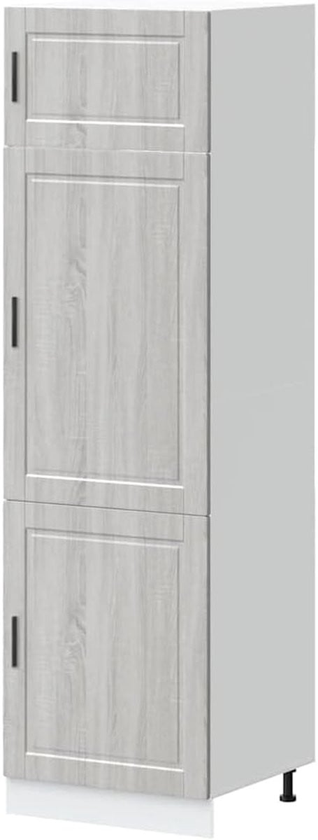 Keukenkast Porto Keukenunit Dressoir Grijs Sonoma B/D/H: 60 x 57 x 207 cm
