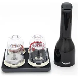 FinaMill BBQ Set, Pfeffermühle + Salzmühle, Transparent, Schwarz