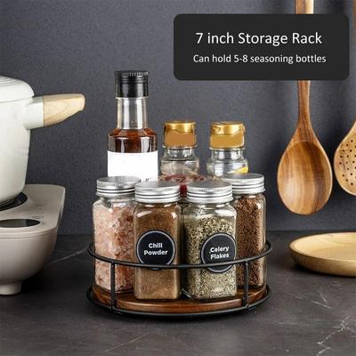 Uplift Essentials 360 Degree Rotating Wooden Lazy Susan Turntable And Multi Function Storage Tray 7 In