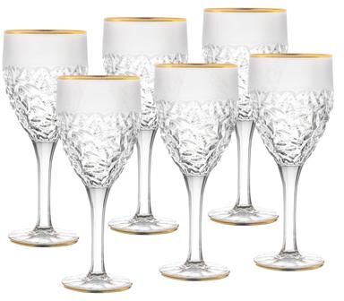 Majestic Gifts Inc. Crystal Wine/Water Goblet - W/Gold Rim-11Oz -Set/6