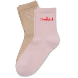 Tchibo - 2 Paar Statement-Socken - Damen - Gr. 39-42 - beige