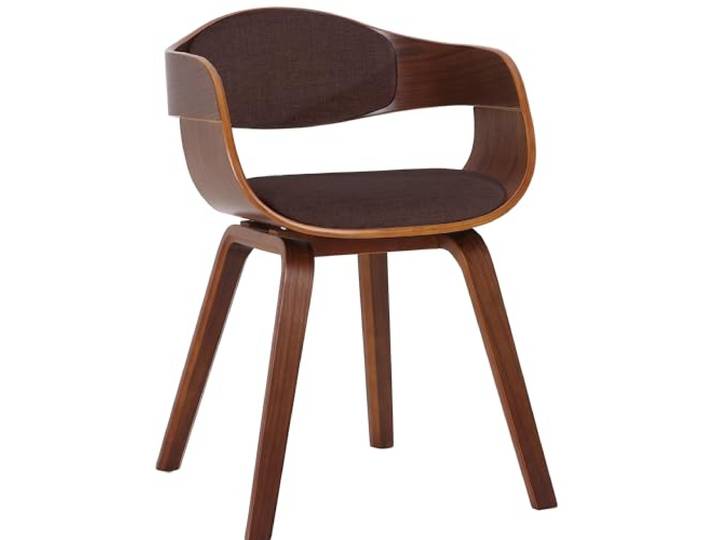 CLP Esszimmerstuhl ergonomisch Kingston,Lehnstuhl mit umlaufender Rückenlehne, Holzgestell belastbar bis 150 kg, Farbe: walnuss/braun