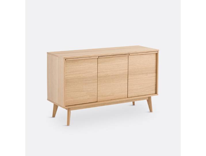 LA REDOUTE Buffet 3 portes plaqué chêne, Aram Beige Chêne