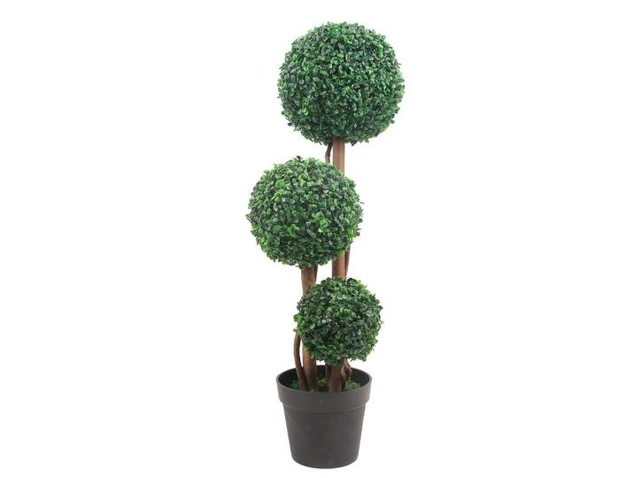 Arbre topiaire artificiel 90cm, herbe de Milan, boule de buis, fausse plante en pot pour porche, décoration de jardin de maison