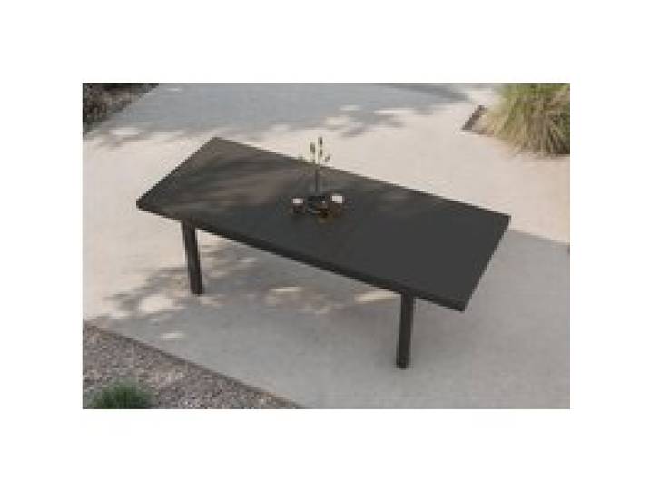 B-Ware: OUTFLEXX Premium Ausziehtisch, anthrazit/grau, Alu/Sicherheitsglas, 180/240x100cm, automatischer Ausziehmechanismus