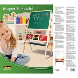 Idena Magnet Standtafel 2 seitig mit Ablage weiß/grün 76x38x118cm