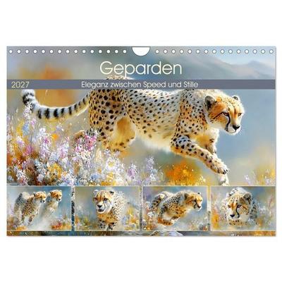 Geparden. Eleganz zwischen Speed und Stille (Wandkalender 2027 DIN A4 quer), CALVENDO Monatskalender