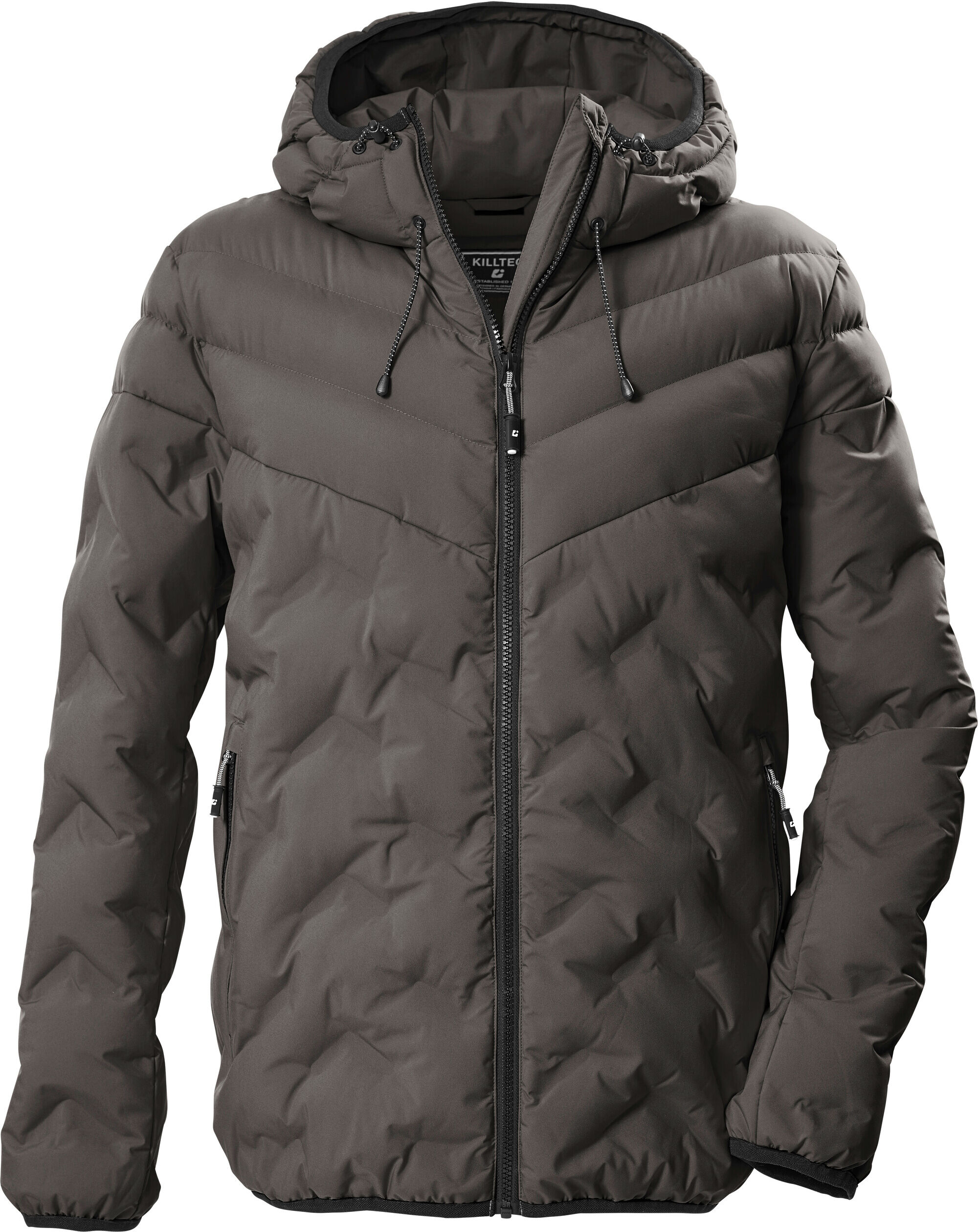 Steppjacke KILLTEC "KOW 295 MN JCKT", Herren, Gr. XXL, grau (olivgrün), Oberseite: 100% Polyester.Rückseite: 100% Polyester.Obermaterial 2: 100% Polyester.Futter: 100% Polyester.Füllung: 100% Polyester, Jacken Steppjacke, Wasserdichte Steppjacke mit Kinns