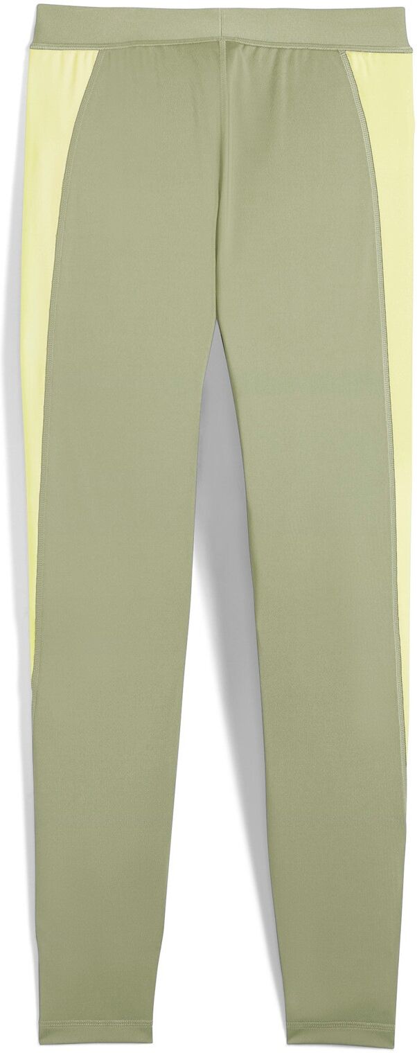 Trainingstights PUMA "W STRONG COLORBLOCKTIGHT - HW 7/8", Damen, Gr. XS, N-Gr, grün (lux army), Interlock, Obermaterial: 85% Polyester, 15% Elasthan, schmal 7/8-Länge, Hosen Trainingstights, für intensive Workouts, mit DryCELL Technologie, atmungsaktiv lu