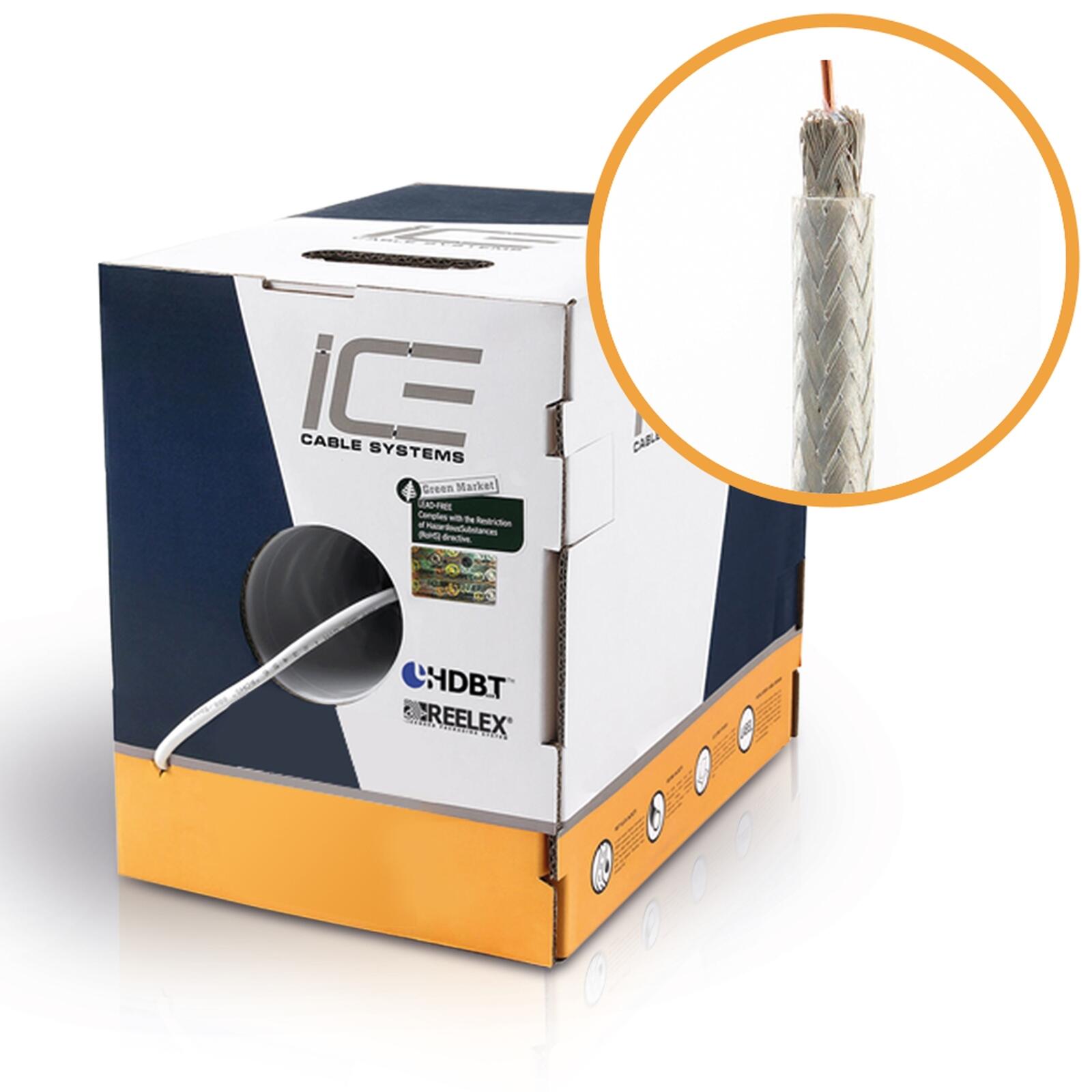 ICE Cable - Koax Kabel, grün, RG-59, 0,81mm (AWG20), geschirmt, grün, 152,50m Pulloutbox ICE-RG59-GREEN
