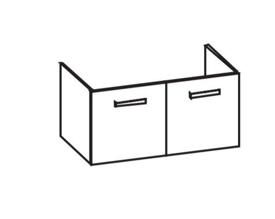 Artiqua 411 Waschtischunterschrank für D-Code 034210, Castello Eiche quer NB, 411-WU2T-D32-7136-426 411-WU2T-D32-7136-426