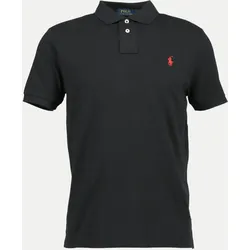 Poloshirt Piqué Schwarz 3XL