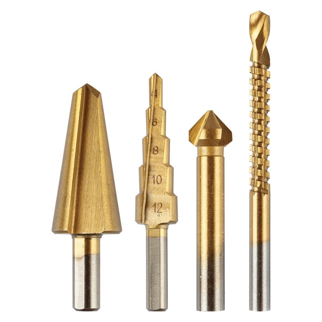 Graphite Stufenbohrer 4-12 mm, Reibahle 12,4 mm, Fräser 6x90 mm, Senker 8-20 mm, TiN (12 Millimeter, 4 Millimeter, 6 Millimeter, 8 Millimeter, 90 Millimeter, bis 20 Millimeter) (54061855)