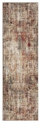 Porch & Den Delta Distressed Ivory / Crimson Abstract Area Rug