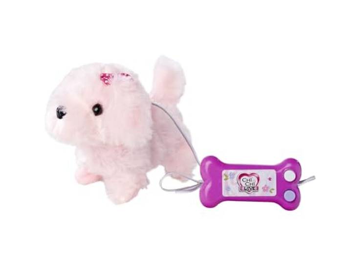 Simba 105893237 - ChiChi Love Little Puppy, twee functies, bekabeld, loopt, blaft en wiebelt met de staart, 17 cm, vanaf 3 jaar, roze