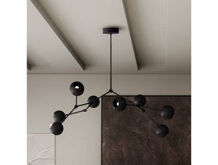 Lustre Drop Globe noir 150 cm E14 - 101 Copenhagen - Salon / séjour - Moderne - Aluminium - Multi-ampoules