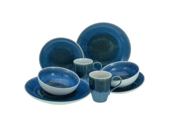 Creatable Kombiservice Caldera Blau, Blau, Keramik, 8-teilig, 300 ml, Geschirr, Geschirrsets, Kombiservice
