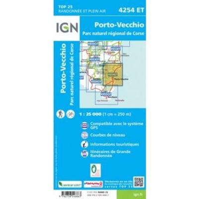 IGN Karte, Carte de randonnée (et plein air) Porto-Vecchio, Karte von , IGN Institut Geographique National, 978-2-11-425453-1