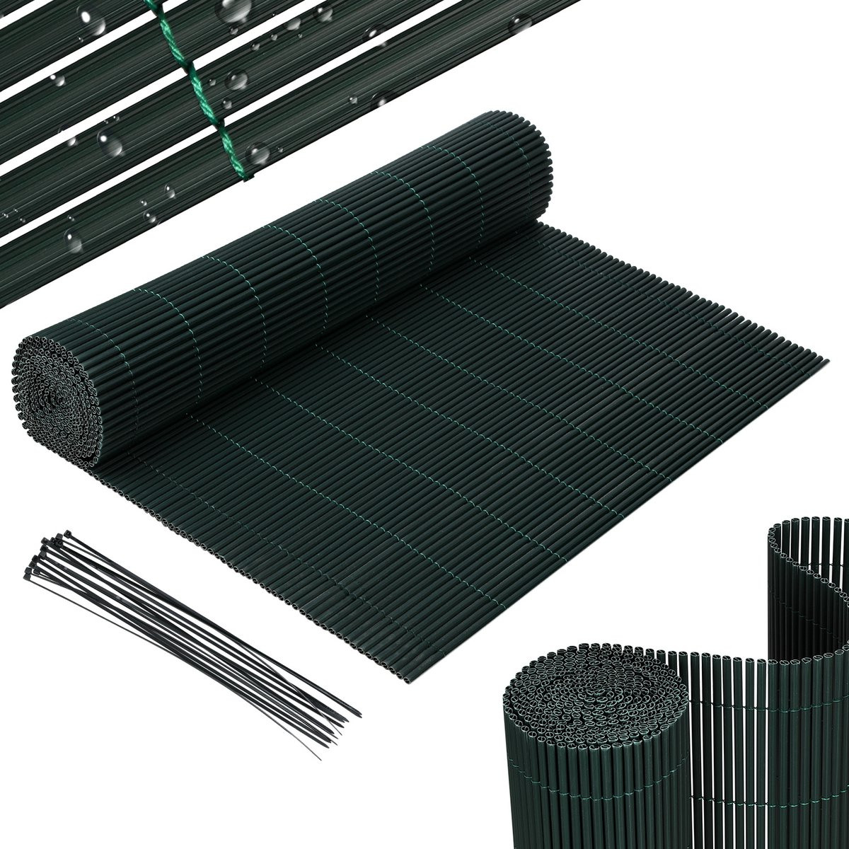 PVC Privacyscherm Groen, Mat en Ondoorzichtig, 0,9 x 5 m