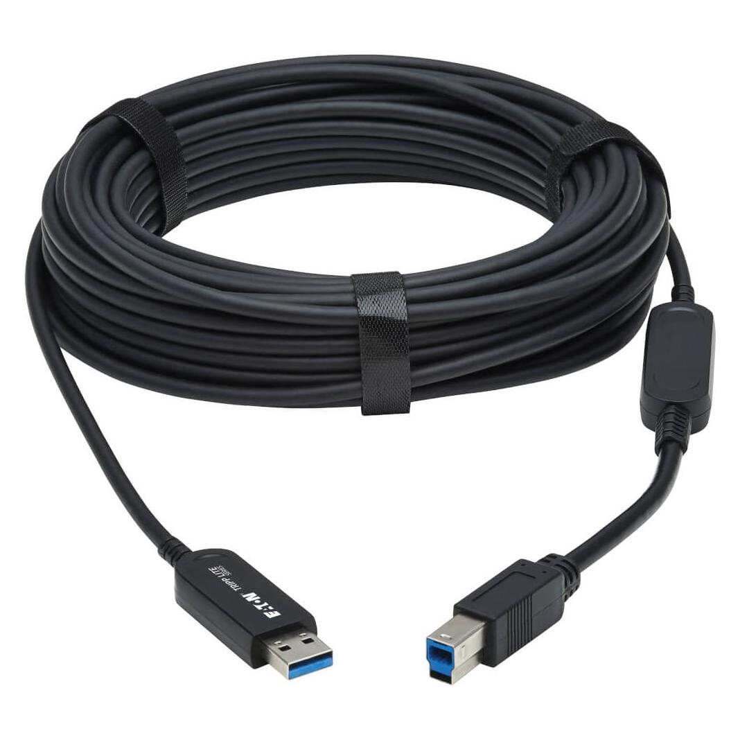 Eaton USB 3.2 Gen 1 Plenum-Rated Fiber Active Optical Cable AOC A/B M/M Black 15m (15 m, USB 3.2 Gen 1) (U328F-15M)
