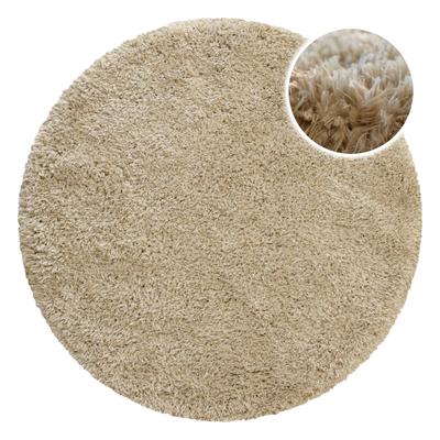 Hochflor-Teppich ESPRIT "YOGI ESP-096", beige (sand), H:50mm Ø:200cm, Polyester, Teppiche, flauschiger weicher Flor, Wohnzimmer, Schlafzimmer