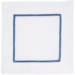 Saro Lifestyle Hemstitched Border Napkins (Set of 4) - Elegant Beverage Napkins for Everyday Entertaining & Cocktail Parties