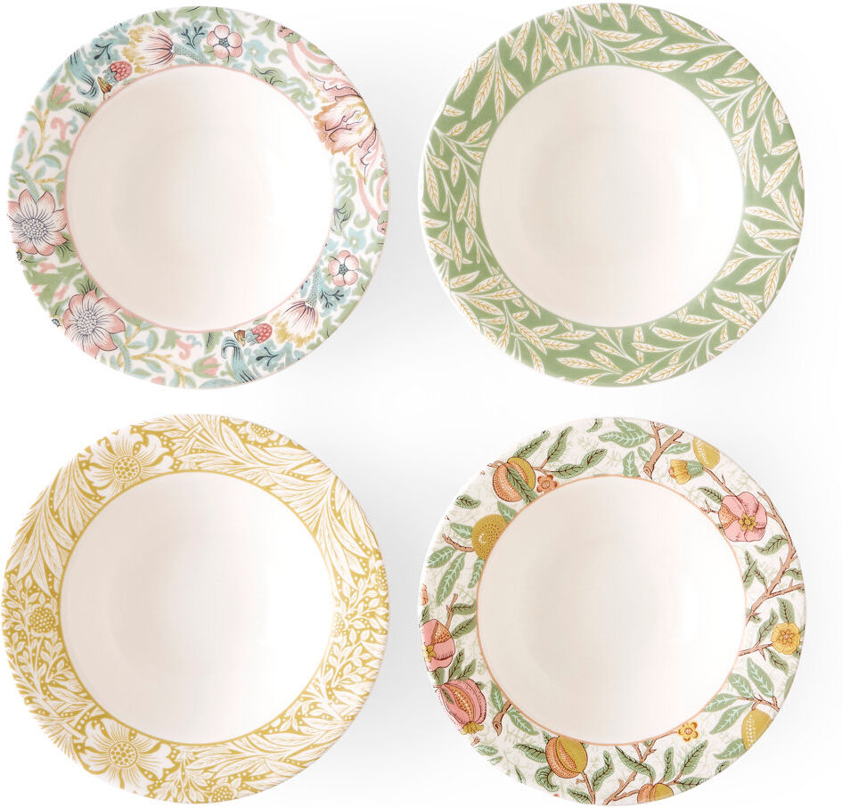 The Original Morris & Co. Spode 7.5" Cereal Dessert Bowls Orange;Yellow;Green