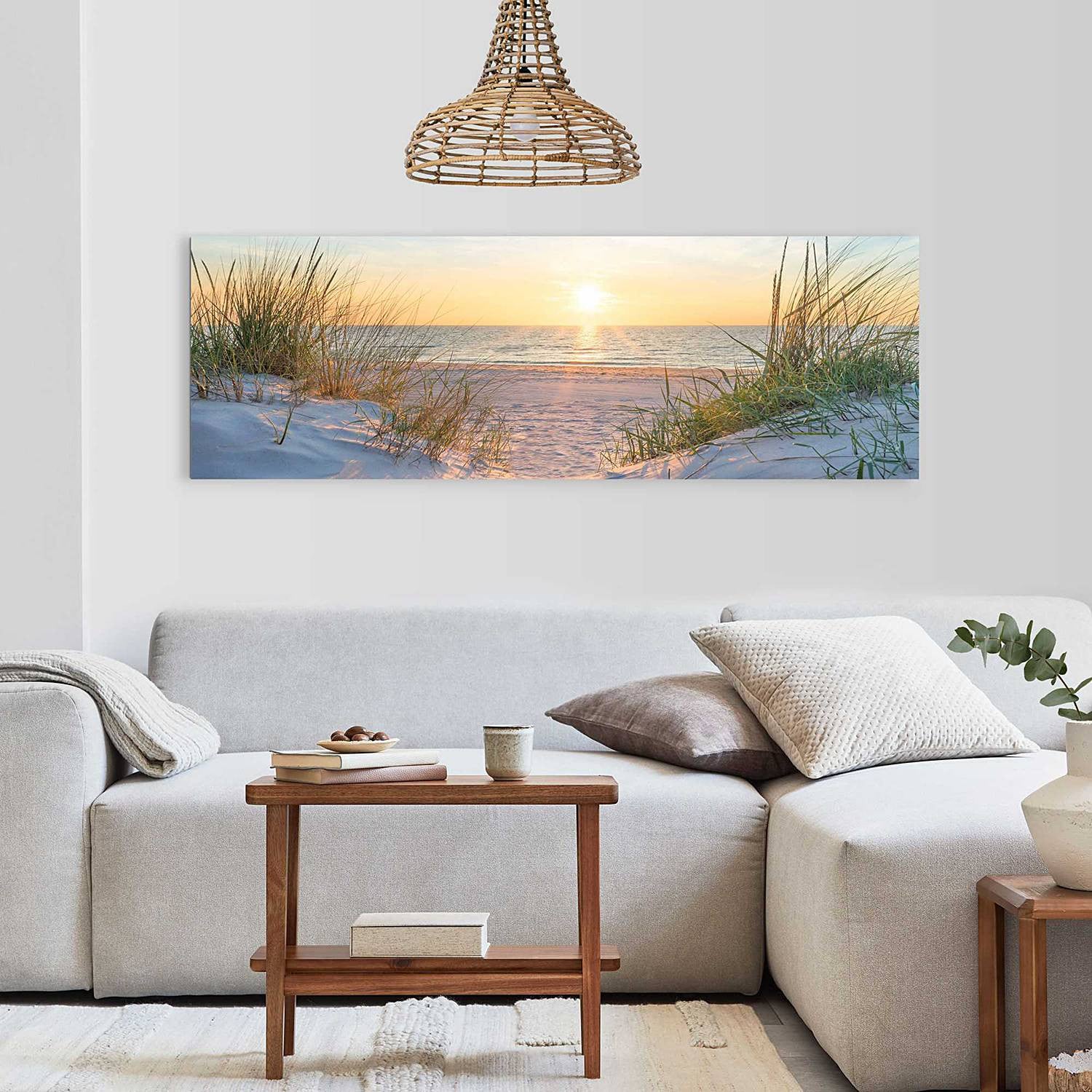 home24 Afbeelding Golden Hour Abstracte Fotografie in Goud, Beige en Multicolour, B: 156 cm, H: 52 cm, D: 2 cm