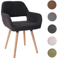 Esszimmerstuhl HWC-A50 II, Stuhl Küchenstuhl, Retro 50er Jahre Design ~ Textil, dunkelgrau, helle Beine