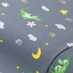 Baumwoll-Jersey "Drachen" mit Elasthan, grau-color